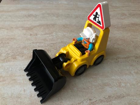 Lego duplo buldozér a robotník, top stav, 