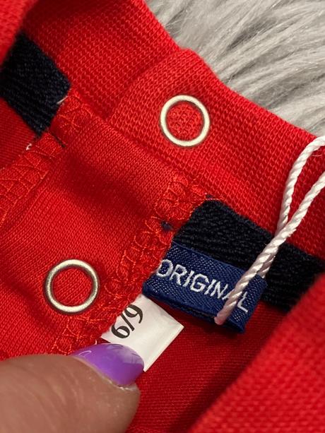 Chlapčenské tričko s mackom červené (6-9 mes.), original marines,68 / 74