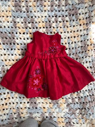 Červené šatičky 6-9 mes, marks & spencer,74