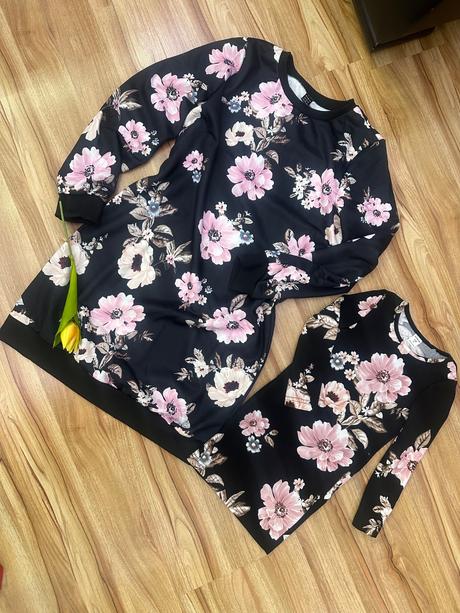Šaty kvietkovane mama a dcera, 86 - xs