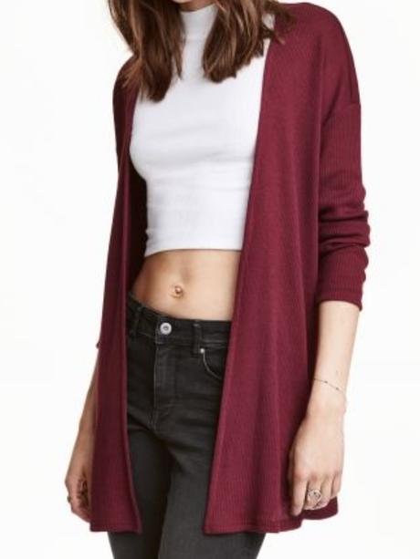Dámsky burgundy kardigán, h&m,m