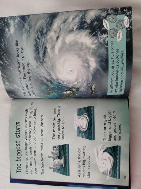 Anglická kniha storms and hurricanes od usborne, 