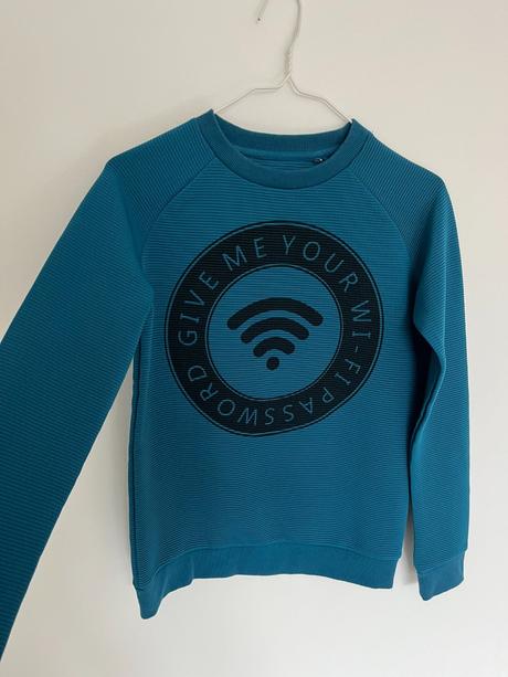 F&f modrá rebrovaná mikina sveter pulóver, gate,s