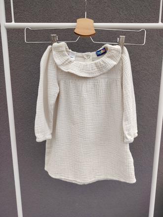 Béžové mušelínové šaty, lupilu,86