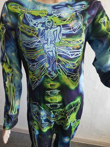 Kostra v tme svietiaci karnevalový kostým veľ.134-,
