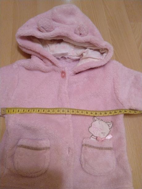 Chlpatá tepla mikinka s uskami a macickou, h&m,68