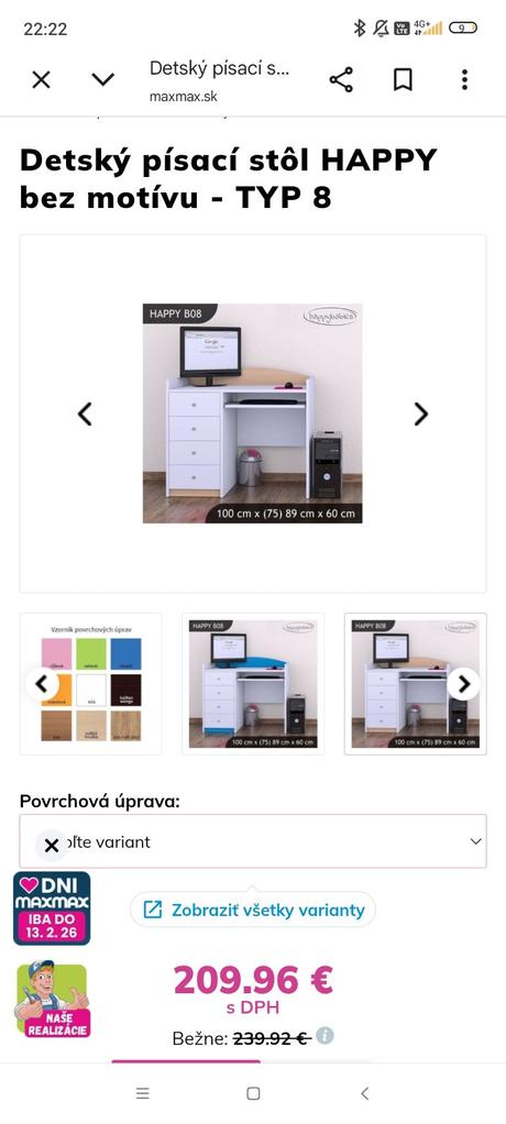 Krásny písací stolík, 