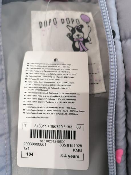 Dievčenská zateplená vesta, dopodopo,104