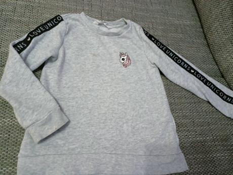 Mikina unicorn jednorožec vel. 110/116, h&m,110