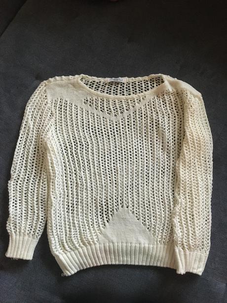 Bielokremovy svetrik, new look,m