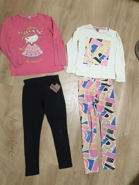 2x leginy+ 2x tricka velkost 134 cena spolu, 122–134