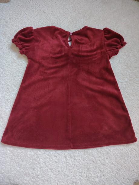 Bordové velúrove šaty s krátkym rukávom, h&m,92