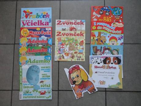 Detské časopisy + omaľovanky, 