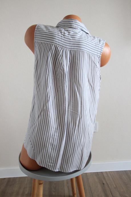 Bielo modra viskózová košeľa, l, l