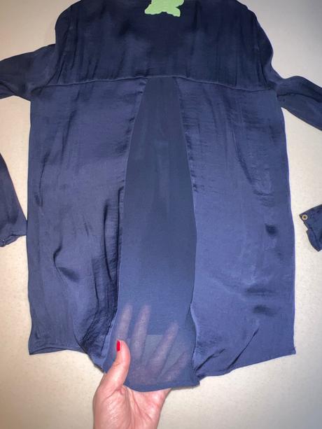 Modra satenova bluzka, bershka,s