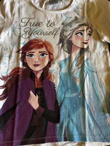 Tričká elsa a anna frozen 122/128 dvojset, h&m,122