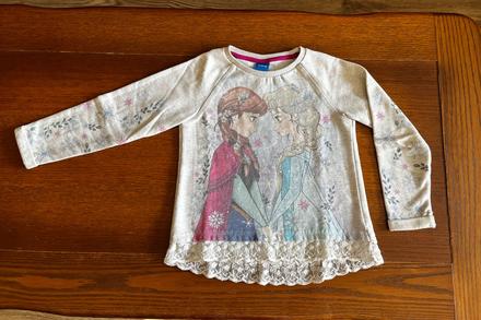 Teplejšia mikinka frozen s čipkou 116/122, disney,116