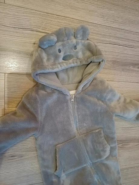 Hrubý plyšový overal na zips, fox & bunny,80
