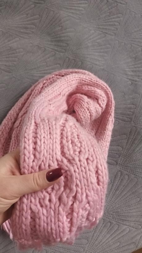 Ružový teplý šál, h&m