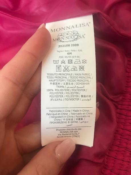 Monnalisa ruzova bundicka velkost 6m, monnalisa,68