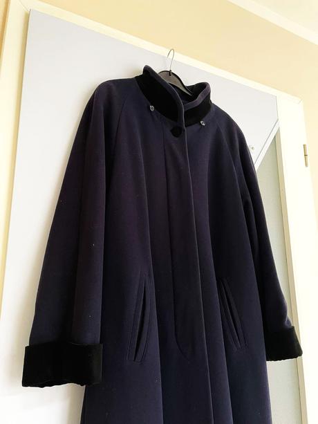 Luxusný dlhý vlnený kašmírový kabát, xl