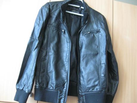 Dievčenská čierna koženková bunda, 158/164 aj s, chapter young,158