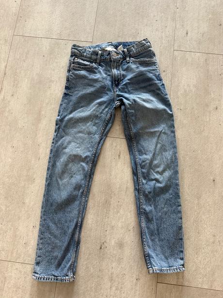Bledomodre chlapčenske slim fit rifle, h&m,146