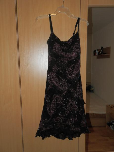 H&m fialkovočierne elegantné šaty s/m, h&m,m