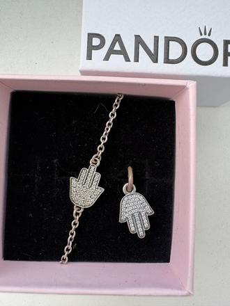 Strieborný náramok a prívesok pandora, pandora