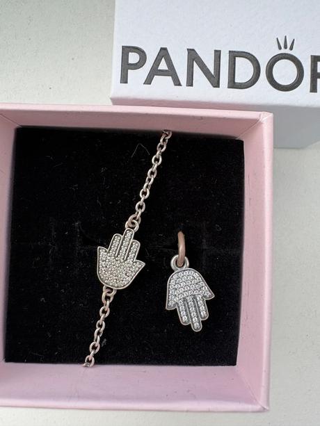 Strieborný náramok a prívesok pandora, pandora