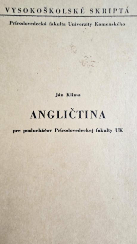 Kniha 'angličtina pre poslucháčov prírodovedeckej,