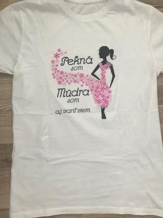 Tričko nápis-pekná som,múdra som aj variť viem, s