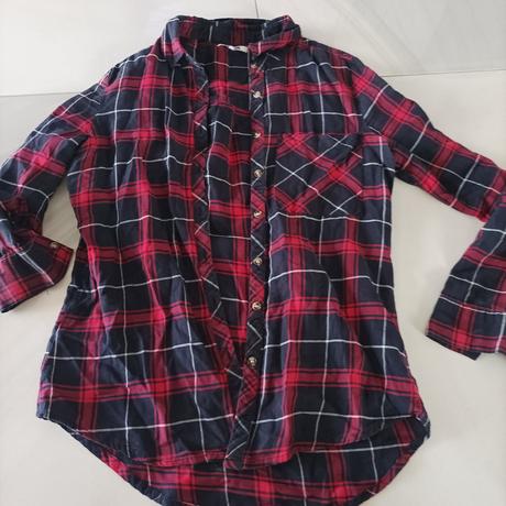 Károvaná bordová košeľa, xs