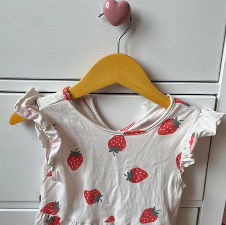 2 bavlnené šaty, žlté a jahodové, 104, h&m,104