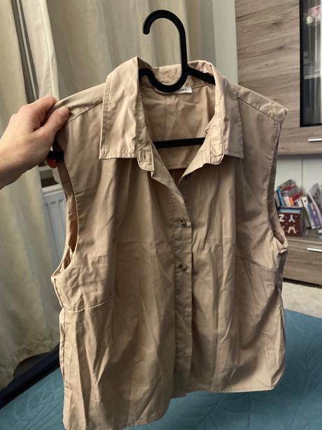 Košeľa bez rukávov béžová, sinsay,l