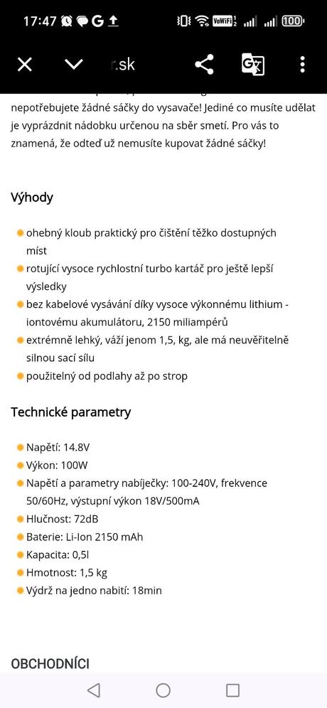 Ručný vysávač livington 3v1,