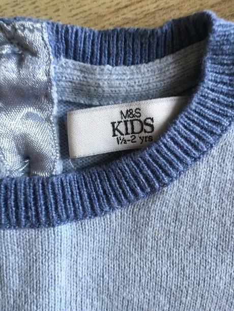Predlzeny pulover/saty s medvedikomcistotnym,86/92, marks & spencer,86
