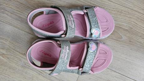 Krásne strieborné sandále skechers, skechers,35