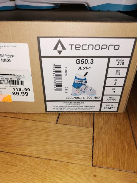 Dievčenské lyžiarky tecnopro, 33