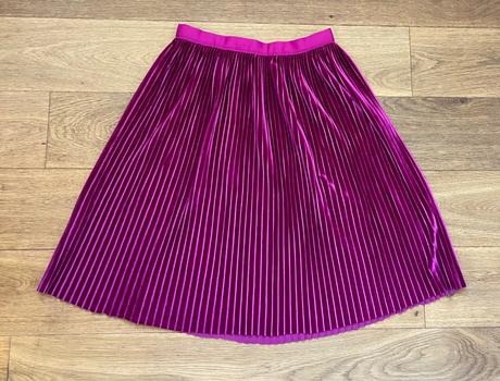 Cyklámenová skladaná zamatová sukňa zara, s/36, zara,s