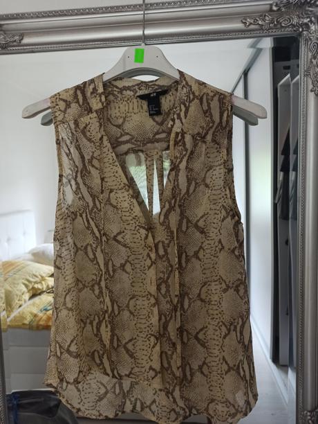 Blúzka šifónová hadí vzor, h&m,xs