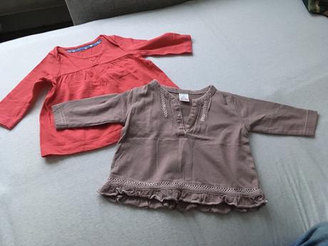 2x tričko / tuniky krásne 0-3 mesiace, 50–62