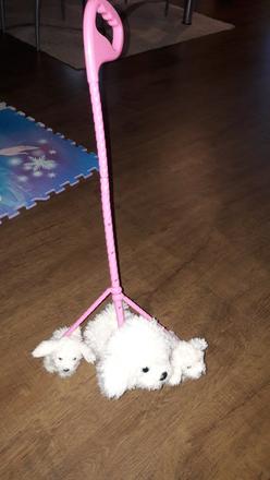 Plyšový psík na vodítku, 