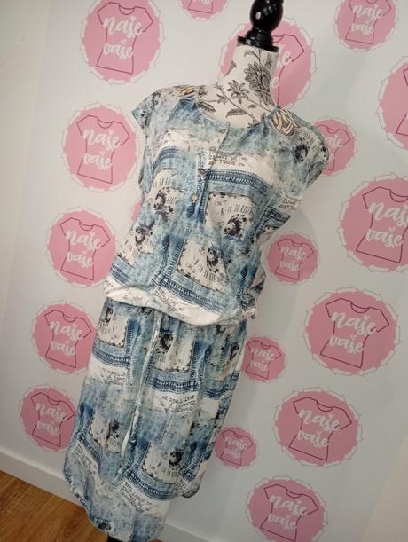 Elastické vzorované šaty s viazaním od m-xl, l