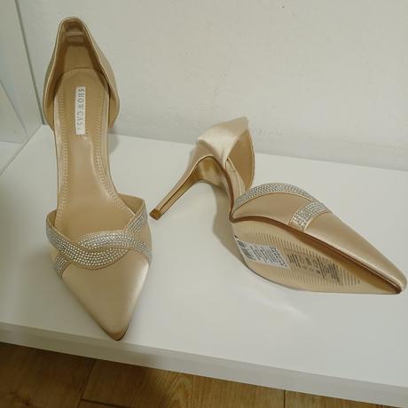 Slávnostné béžovo-zlaté lodičky, 39