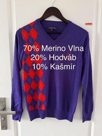 Sveter zo zmesi vlny, hodvábu a kasmiru, s
