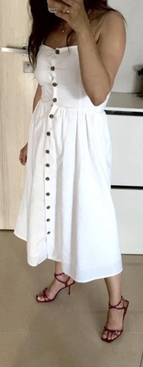 Úžasné krémovo-biele šaty, h&m,s