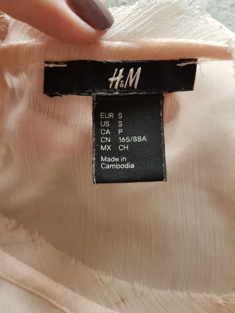Jemný broskynkový elegantný top h&m vel.s, h&m,s