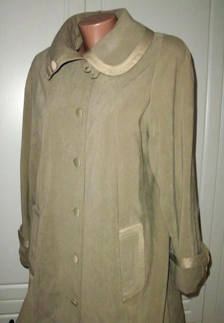 Dlhý kabát na prechodné obdobie pre moletku, xl