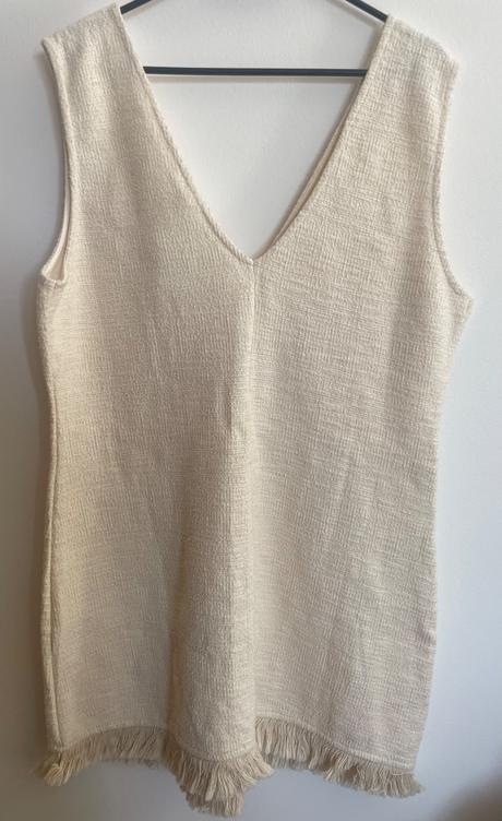 Kremove saty z upletu bukle h&m, h&m,l